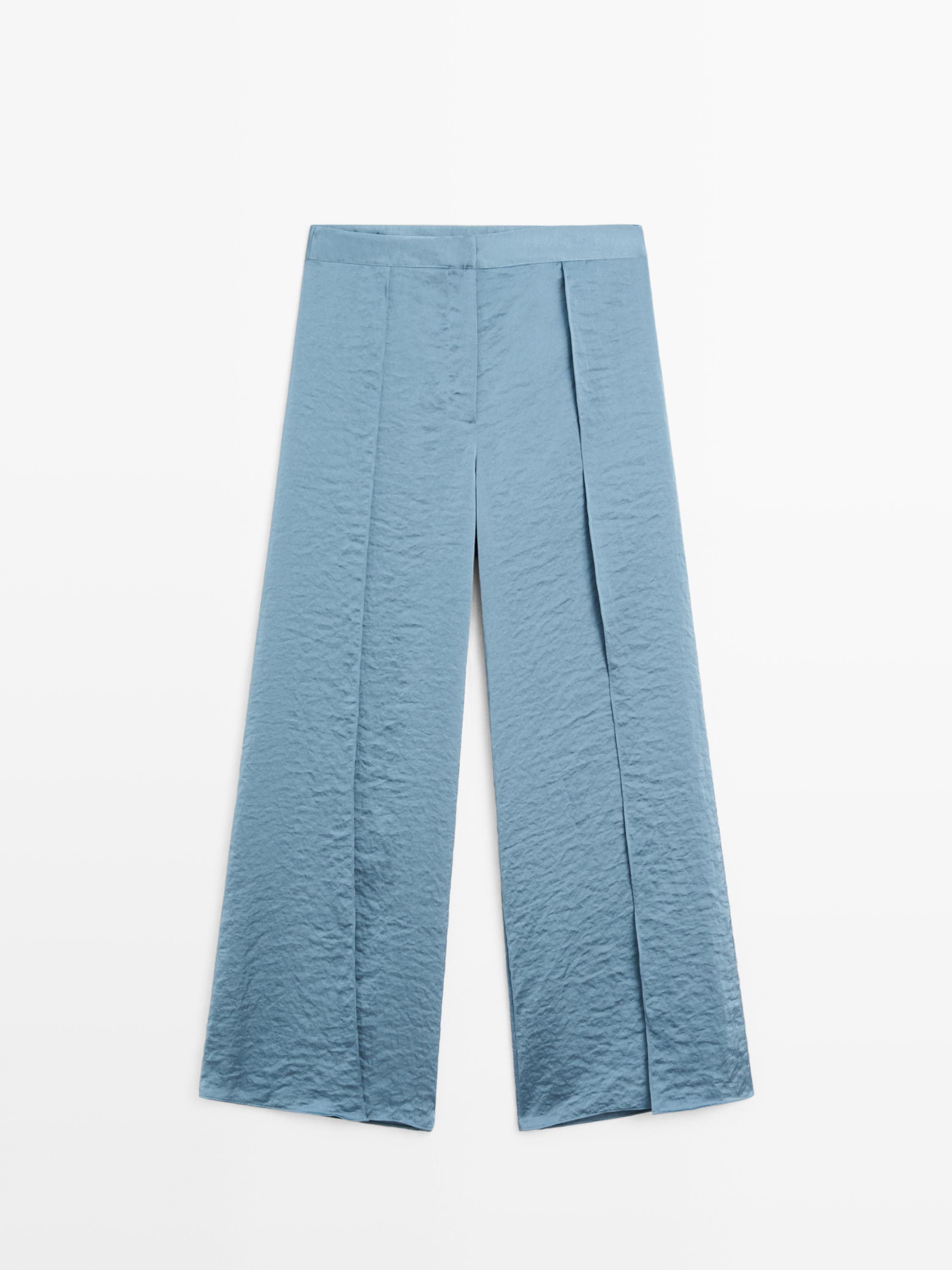 Pantalon palazzo fluide et fendu